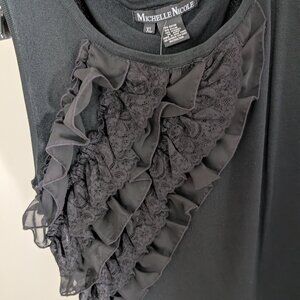 Michelle Nicole Sleeveless Top Black Lace NWT Rayon/Nylon/Spandex XL